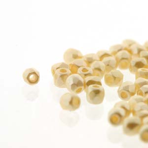 Czech Faceted Fire Polished Rounds 2mm (True 2) Pastel Cream Qty:100