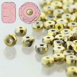 Czech Faceted Micro Spacers 2x3mm Full Amber Qty: 50