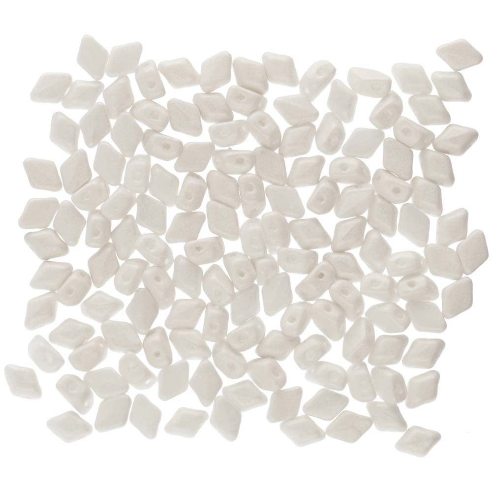 Czech Mini GemDuos 6x4mm Pearl Shine White Qty: 10 grams