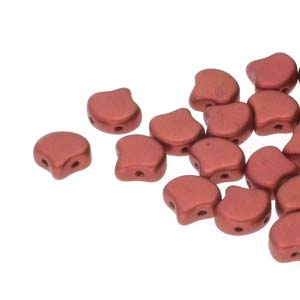 Czech Ginkgo Beads 7.5mm Bronze Fire Red Qty: 10g
