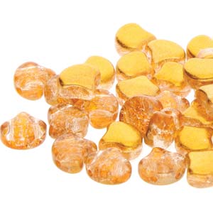Czech Ginkgo Beads 7.5mm Slushy Orange Qty: 10g