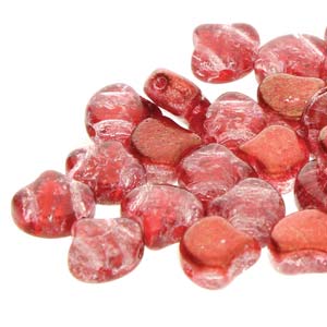 Czech Ginkgo Beads 7.5mm Slushy Strawberry Qty: 10g