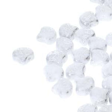Load image into Gallery viewer, Czech Ginkgo Beads 7.5mm Chalk Silver Splash Qty: 10g
