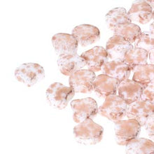 Load image into Gallery viewer, Czech Ginkgo Beads 7.5mm Chalk Copper Splash Qty: 10g
