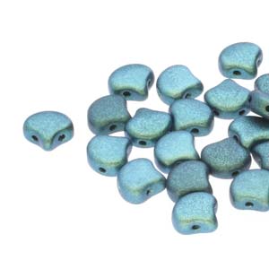 Czech Ginkgo Beads 7.5mm Polychrome Mint Chocolate Qty: 10g