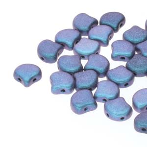 Czech Ginkgo Beads 7.5mm Polychrome Blueberry Qty: 10g