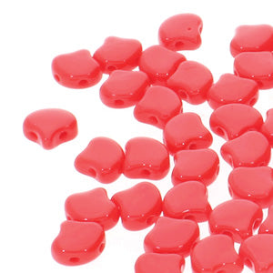 Czech Ginkgo Beads 7.5mm Red Opaque Qty: 10g