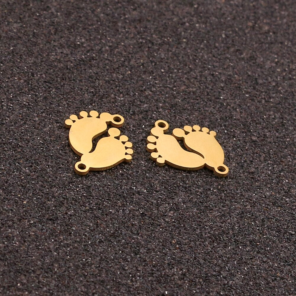 Gold Color Baby Feet Connector Qty:1
