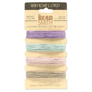 Hemp Vintage Colors Card by The Beadsmith .55mm 10lb Qty:168 feet