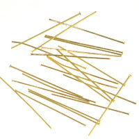Gold Plated Headpins 1in 24 Gauge Qty:100