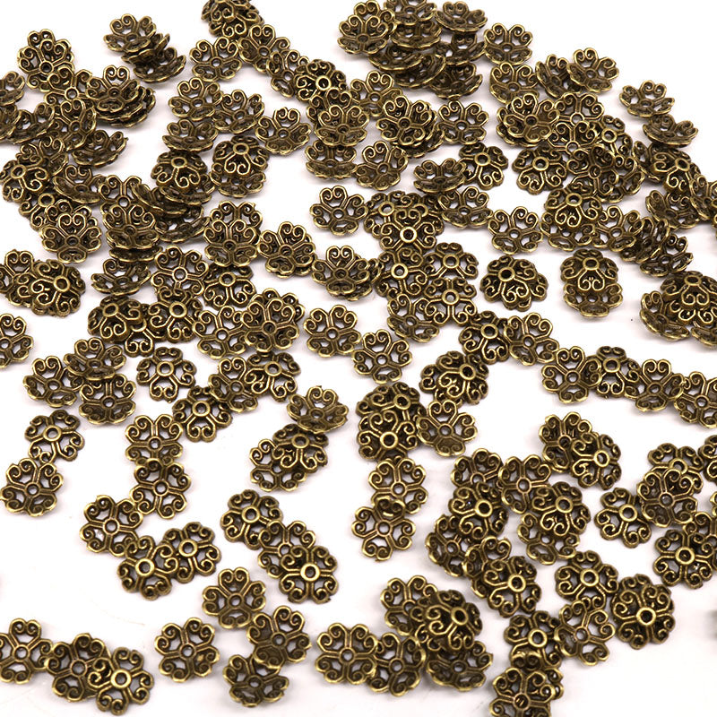 Antique Brass Plated Bead Caps 8mm Hearts Qty:20
