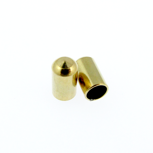 Gold Color Cord End Caps 4mm ID Qty:2