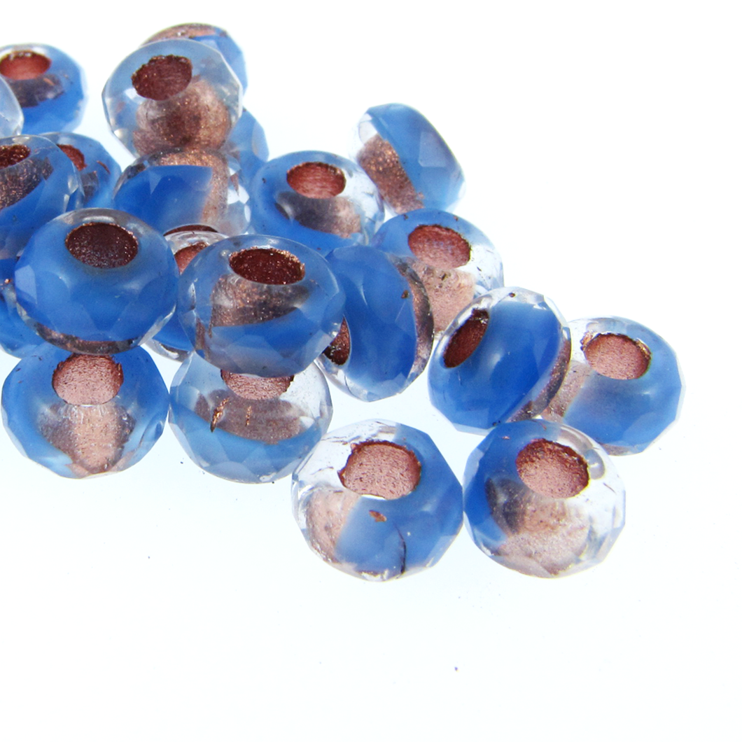 Czech Faceted Large Hole Rollers 6x9mm Dark Periwinkle Qty:25