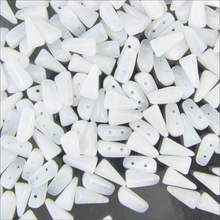 Load image into Gallery viewer, Czech Vexolo Beads 5x7mm White Alabaster Qty:20 beads
