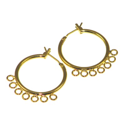 Gold Plated Earring Hoops 7 Ring Qty:2