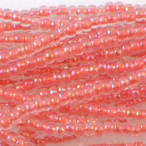 Czech Seedbeads 8/0 Crystal Peach Ceylon Color Lined AB Qty:38g