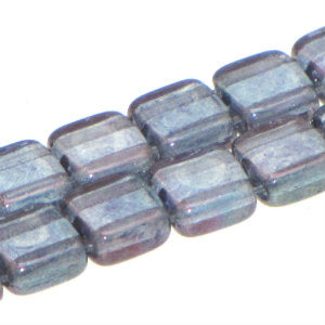 Czech Tile Beads 6mm Amethyst Luster Qty:25 Strung