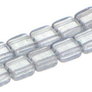 Czech Tile Beads 6mm Transparent Blue Luster Qty:25 Strung *D*