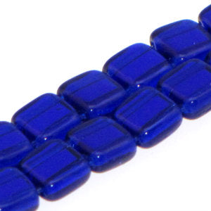 Czech Tile Beads 6mm Cobalt Qty:25 Strung