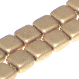 Czech Tile Beads 6mm Metallic Flax Matte Qty:25 Strung