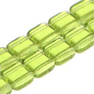Czech Tile Beads 6mm Olivine Qty:25 Strung