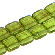 Czech Tile Beads 6mm Gold Marbled Olivine Qty:25 Strung *D*