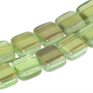 Czech Tile Beads 6mm Peridot Twilight Qty:25 Strung *D*