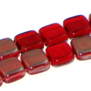 Czech Tile Beads 6mm Siam Ruby Celsian Qty:25 Strung