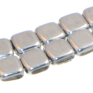 Czech Tile Beads 6mm Silver Qty:25 Strung