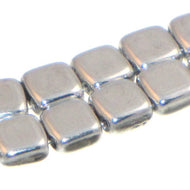 Czech Tile Beads 6mm Silver Qty:25 Strung
