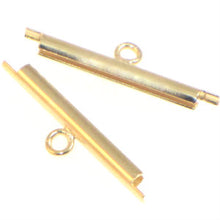 Load image into Gallery viewer, Miyuki Findings End Tube w. 1 Loop 20mm Gold Finish Qty:2
