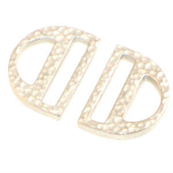 Miyuki Findings D-Shaped Strap 17.5x13mm Matt Silver Qty:2