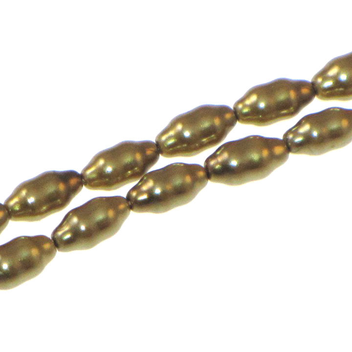 Glass Pearl Freshwater Style 4x8 Gold Qty:16