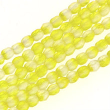 Load image into Gallery viewer, Czech Faceted Fire Polished Rounds 4mm Matte Lemon Qty:38 strung

