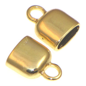 Kumihimo End Caps Oval 12x7mm I.D. 10x5mm Gold Plated Qty:2