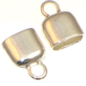 Kumihimo End Caps Oval 12x7mm I.D. 10x5mm Silver Plated Qty:2