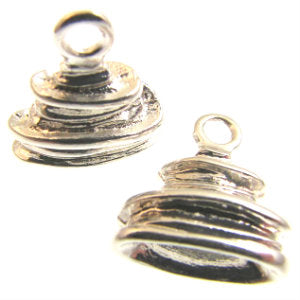 Silver Plated End Cap Wrapped Effect 16x13mm Qty:2