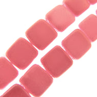Czech Tile Beads 6mm Pink Qty:25 Strung *D*