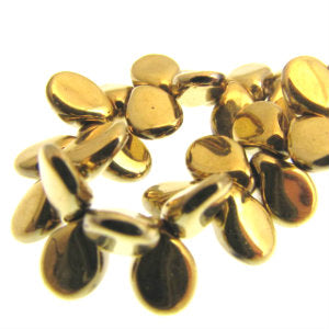 Czech Pip Beads by Preciosa 5x7mm Gold Metallic Full Coated Qty:69 strung