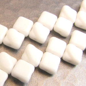 Czech Silky Beads 6mm Chalk White Qty:40 strung