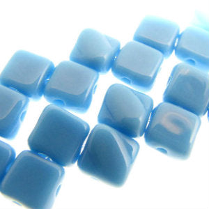 Czech Silky Beads 6mm Blue Turquoise Qty:40 strung