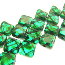 Load image into Gallery viewer, Czech Silky Beads 6mm Teal Travertine Two-Cut Qty:40 strung
