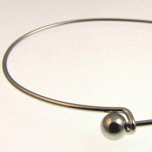 Bracelet Wire with Ball Rhodium Color *D* Qty:1