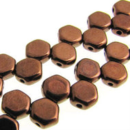 Czech Honeycomb Beads 6mm Jet Bronze Qty:30