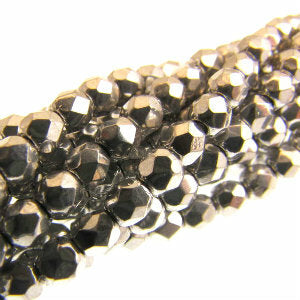 Czech Faceted Fire Polished Rounds 3mm Full Labrador Qty:50 strung