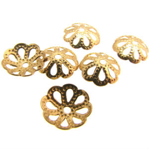 Antique Gold Plated Bead Caps 8mm Dotty Daisy Qty:10