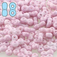 Czech Infinity Beads 3x6mm Chalk Lilac Luster Qty:10 grams