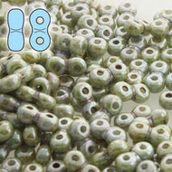 Czech Infinity Beads 4x8mm Chalk Lazure Blue Qty:10 grams *D*