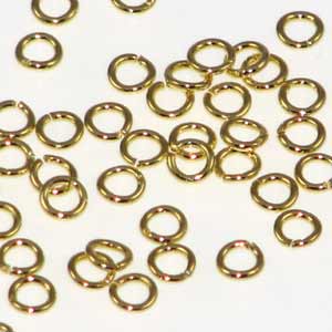 Gold Plated Jump Rings Open 4mm OD 20 Gauge Qty:100