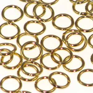 Gold Plated Jump Rings Open 7mm OD 18 Gauge Qty:100